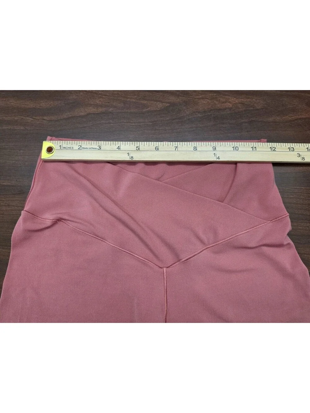 Offline Aerie Crossover Biker Shorts Large Pink Mauve High Waisted Activewear